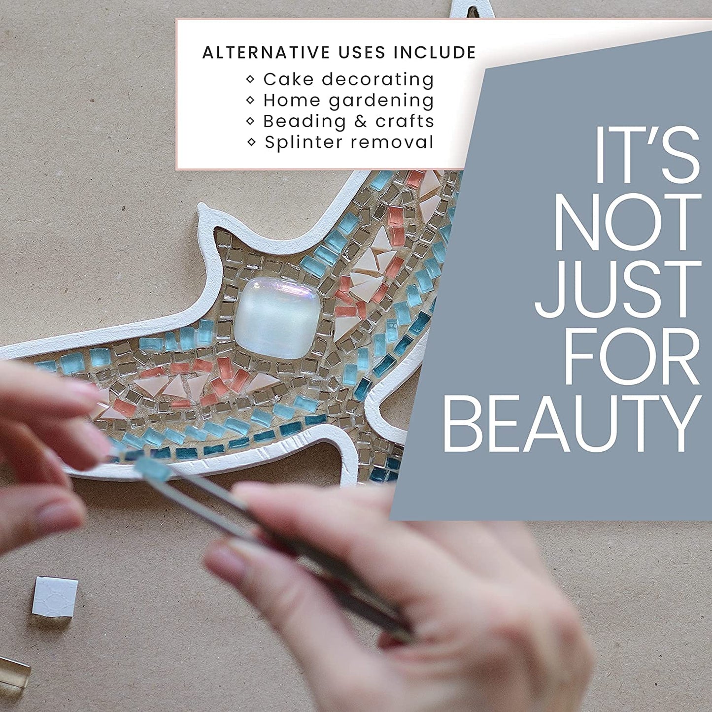 Tweezers for Women Facial Hair & Men – Precision Slant-Pointed Eyebrow Tweezer for Ingrown Hair, Blackhead & Splinter Removal (2 Sky Blue)