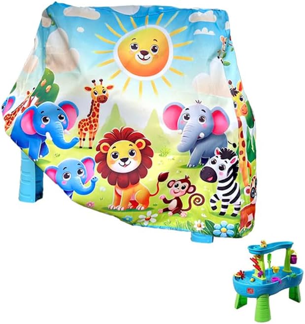 Oxford 600D Durable Waterproof Cover, Anti-Uv Dust Proof Kids Water Table Cover, Cute Colorful Vibrant Design, Includes Bag