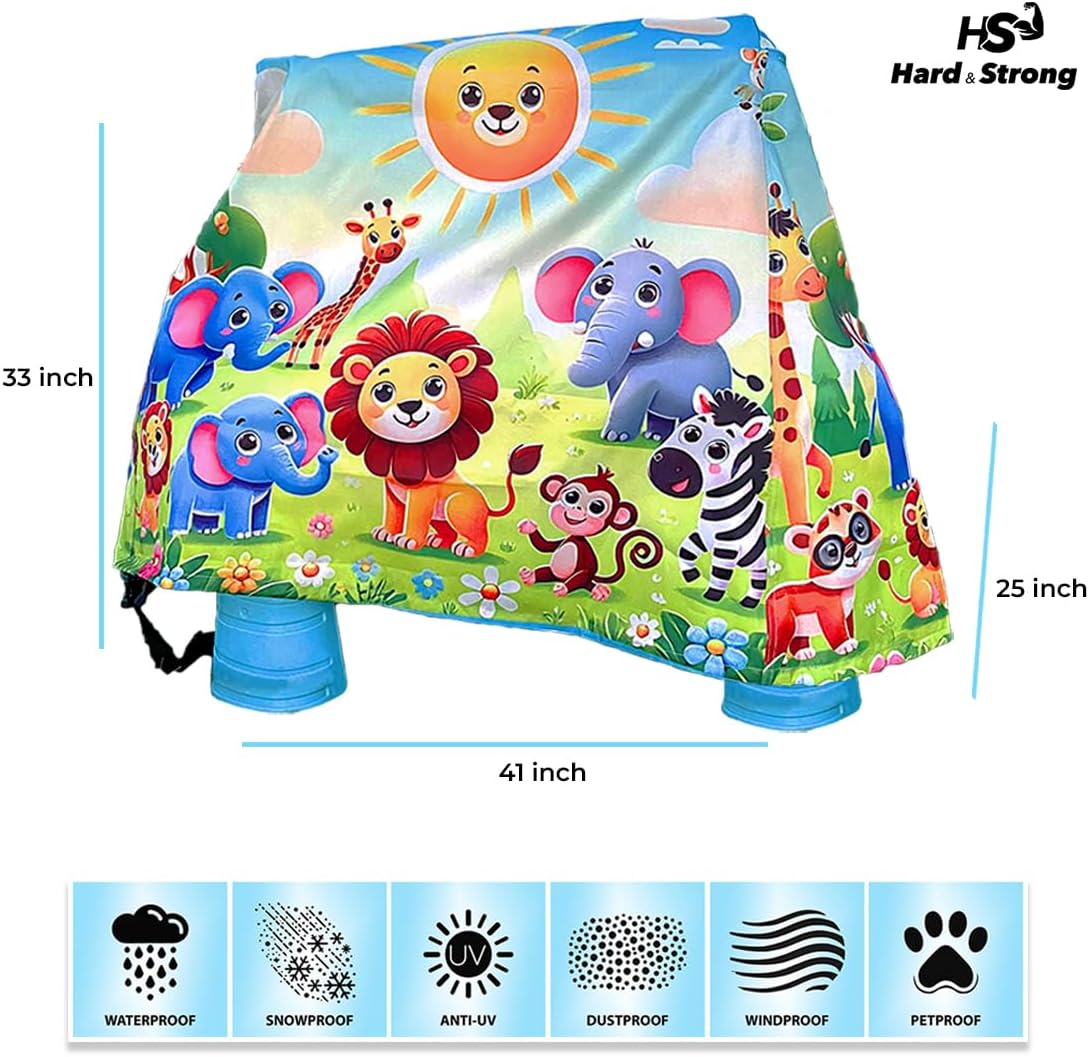 Oxford 600D Durable Waterproof Cover, Anti-Uv Dust Proof Kids Water Table Cover, Cute Colorful Vibrant Design, Includes Bag