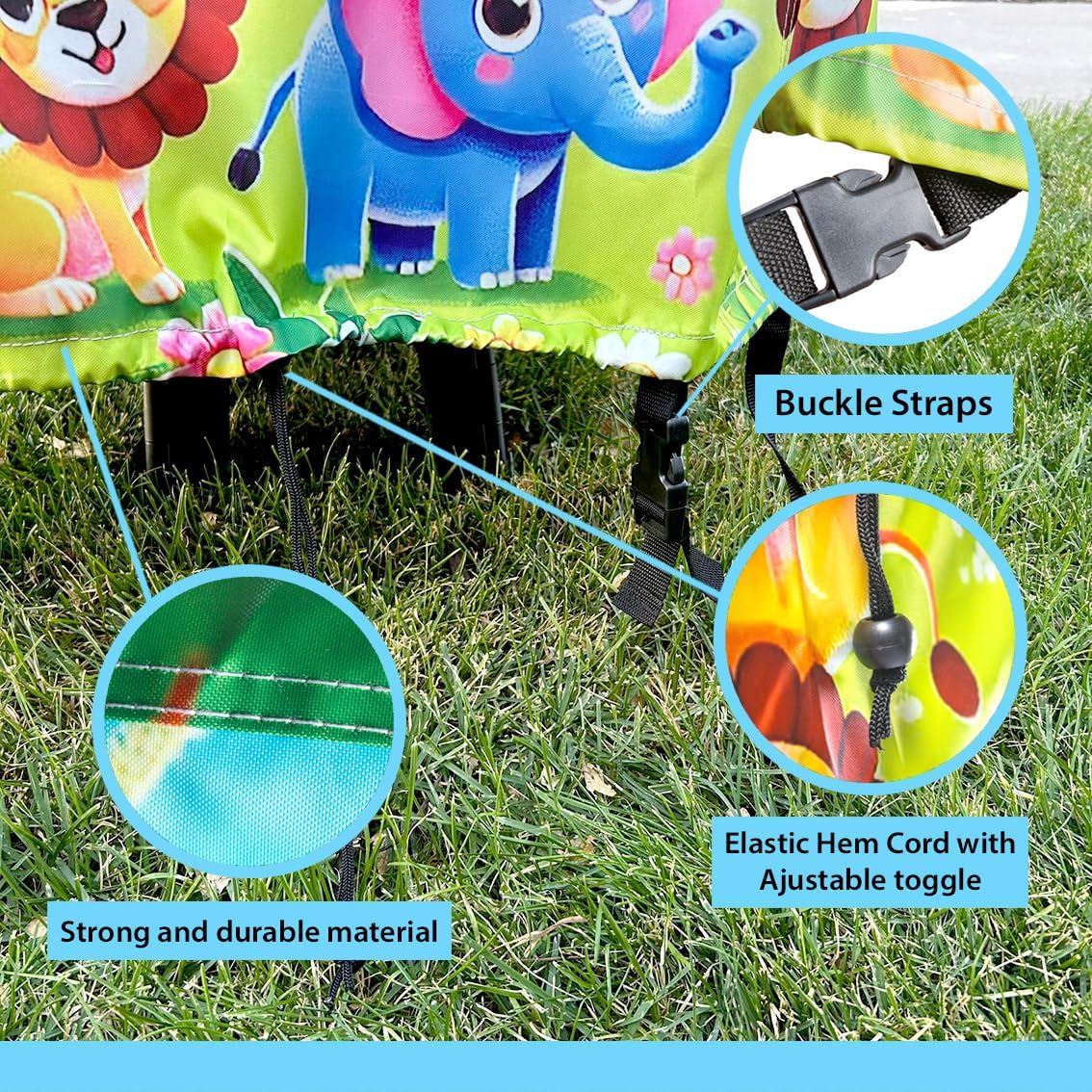 Oxford 600D Durable Waterproof Cover, Anti-Uv Dust Proof Kids Water Table Cover, Cute Colorful Vibrant Design, Includes Bag