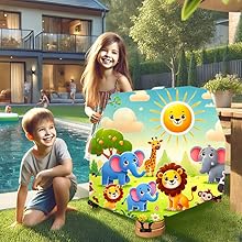 Oxford 600D Durable Waterproof Cover for Step2, Anti-Uv Dust Proof Kids Water Table Cover, Cute Colorful Vibrant Design, Includes Bag