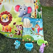 Oxford 600D Durable Waterproof Cover for Step2, Anti-Uv Dust Proof Kids Water Table Cover, Cute Colorful Vibrant Design, Includes Bag